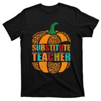 Substitute Teacher Halloween Thankful Grateful Pumpkin T-Shirt