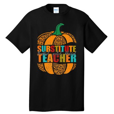 Substitute Teacher Halloween Thankful Grateful Pumpkin Tall T-Shirt