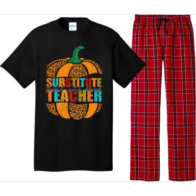 Substitute Teacher Halloween Thankful Grateful Pumpkin Pajama Set