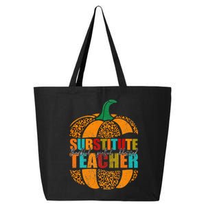 Substitute Teacher Halloween Thankful Grateful Pumpkin 25L Jumbo Tote