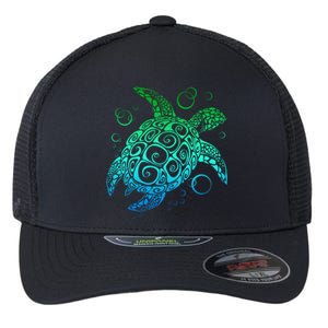 Sea Turtle Hawaiian Honu Long Flexfit Unipanel Trucker Cap