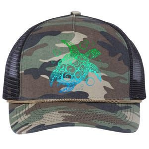 Sea Turtle Hawaiian Honu Long Retro Rope Trucker Hat Cap