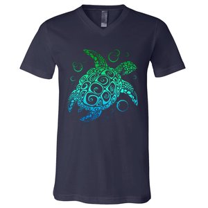 Sea Turtle Hawaiian Honu Long V-Neck T-Shirt