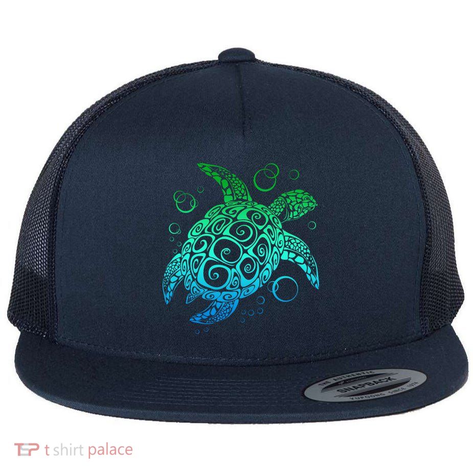 Sea Turtle Hawaiian Honu Long Flatbill Hat