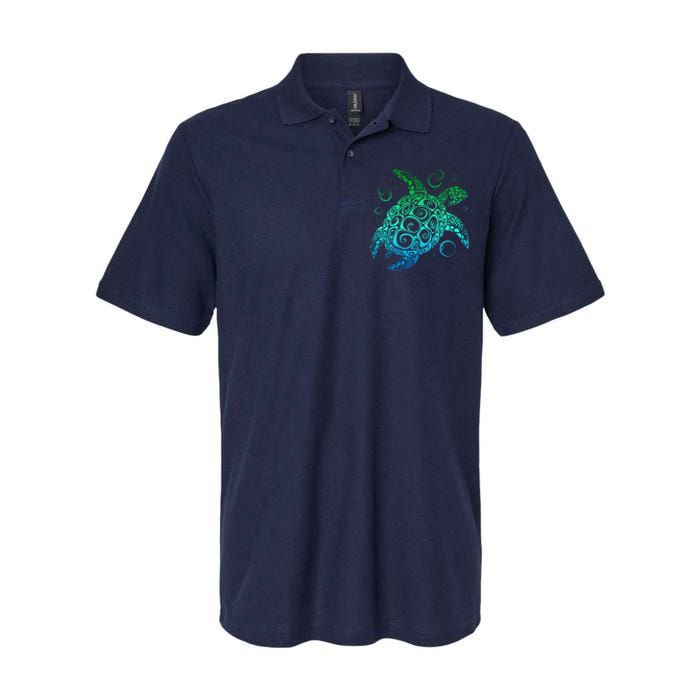 Sea Turtle Hawaiian Honu Long Softstyle Adult Sport Polo