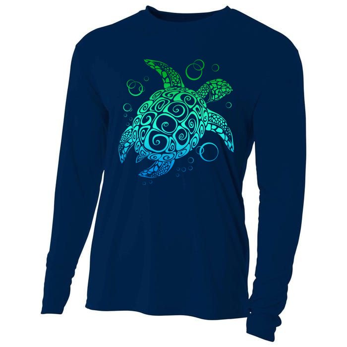 Sea Turtle Hawaiian Honu Long Cooling Performance Long Sleeve Crew