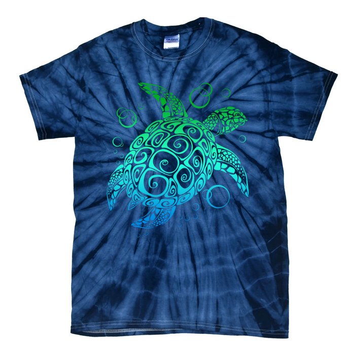 Sea Turtle Hawaiian Honu Long Tie-Dye T-Shirt