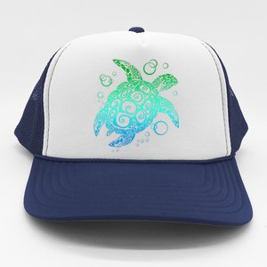 Sea Turtle Hawaiian Honu Long Trucker Hat