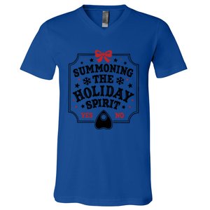 Summoning The Holiday Spirit Funny Christmas Meaningful Gift V-Neck T-Shirt