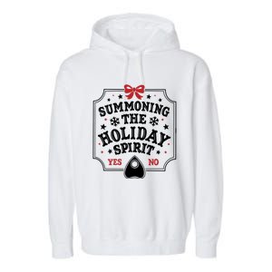 Summoning The Holiday Spirit Funny Christmas Meaningful Gift Garment-Dyed Fleece Hoodie