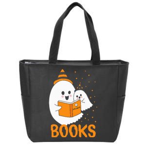 Spooky Tales Halloween Ghosts & Bookworms Zip Tote Bag