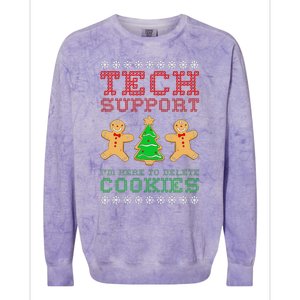 Support Tech Here To Delete Cookies Colorblast Crewneck Sweatshirt