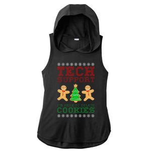 Support Tech Here To Delete Cookies Ladies PosiCharge Tri-Blend Wicking Draft Hoodie Tank