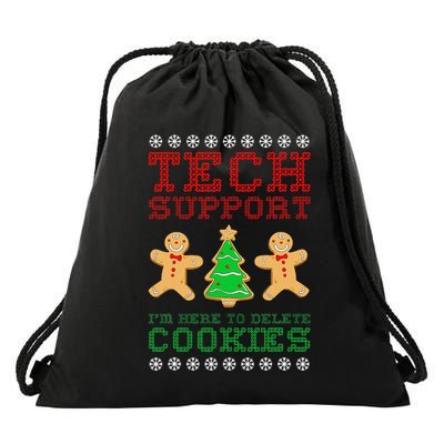 Support Tech Here To Delete Cookies Drawstring Bag