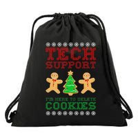 Support Tech Here To Delete Cookies Drawstring Bag