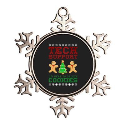 Support Tech Here To Delete Cookies Metallic Star Ornament
