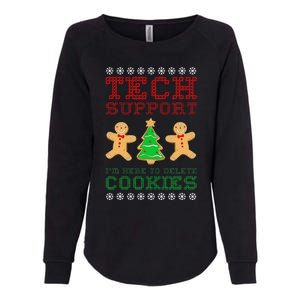 Support Tech Here To Delete Cookies Womens California Wash Sweatshirt