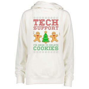 Support Tech Here To Delete Cookies Womens Funnel Neck Pullover Hood