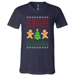 Support Tech Here To Delete Cookies V-Neck T-Shirt