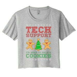 Support Tech Here To Delete Cookies Women's Crop Top Tee