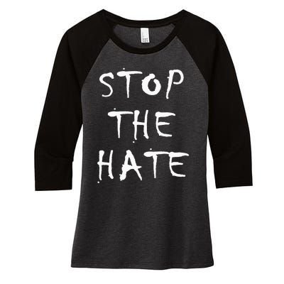 Stop The Hate Women's Tri-Blend 3/4-Sleeve Raglan Shirt