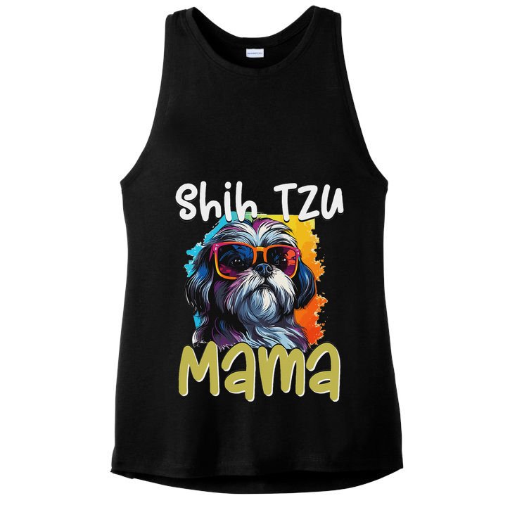 Shih Tzu Hsi Shih Dog Pet Dog Breed Shih Tzu Mom Ladies PosiCharge Tri-Blend Wicking Tank