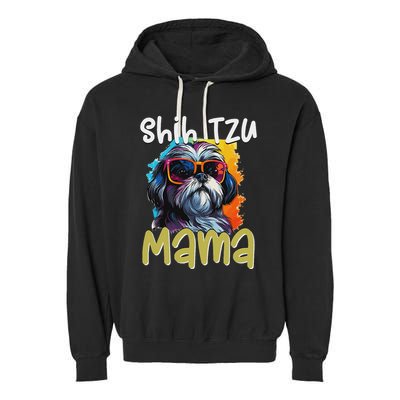 Shih Tzu Hsi Shih Dog Pet Dog Breed Shih Tzu Mom Garment-Dyed Fleece Hoodie