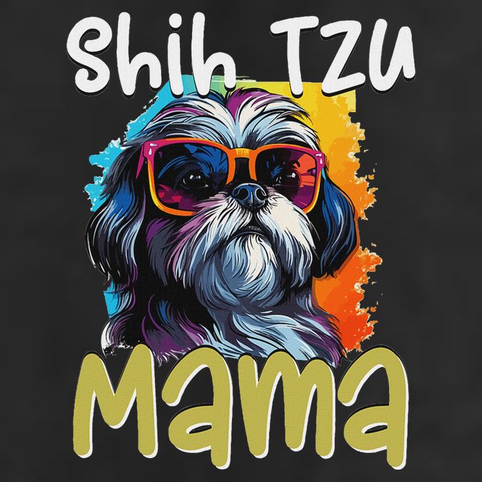 Shih Tzu Hsi Shih Dog Pet Dog Breed Shih Tzu Mom 7 Panel Mesh Trucker Snapback Hat