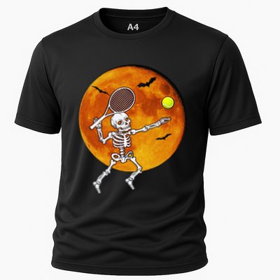 Skeleton Tennis Halloween Racket Ball Cooling Performance Crew T-Shirt