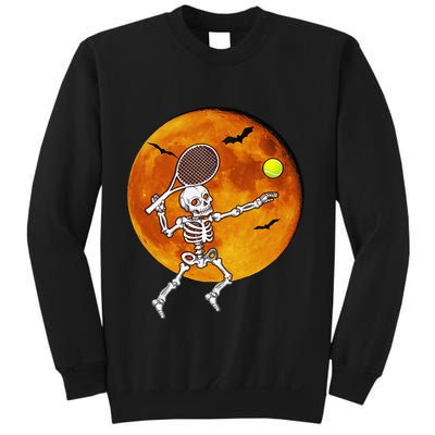Skeleton Tennis Halloween Racket Ball Sweatshirt
