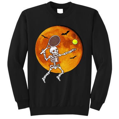 Skeleton Tennis Halloween Racket Ball Sweatshirt