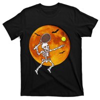 Skeleton Tennis Halloween Racket Ball T-Shirt