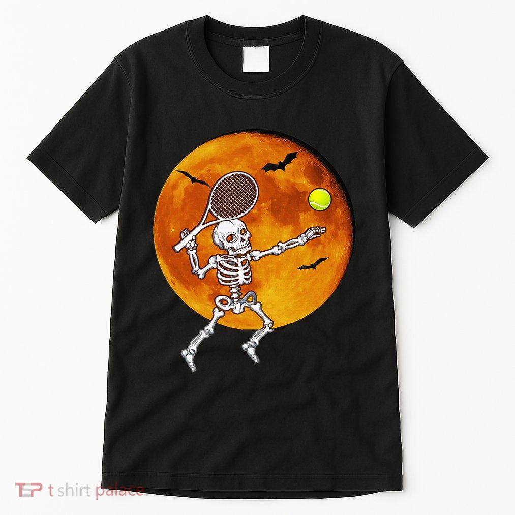 Skeleton Tennis Halloween Racket Ball Tall T-Shirt