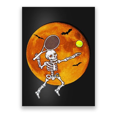Skeleton Tennis Halloween Racket Ball Poster