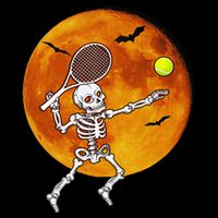 Skeleton Tennis Halloween Racket Ball Baby Bodysuit