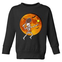 Skeleton Tennis Halloween Racket Ball Toddler Sweatshirt