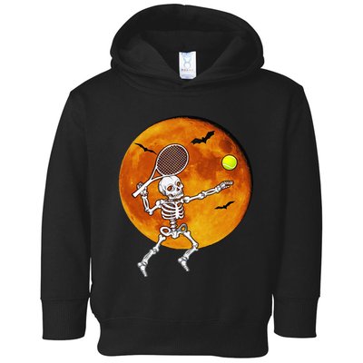 Skeleton Tennis Halloween Racket Ball Toddler Hoodie