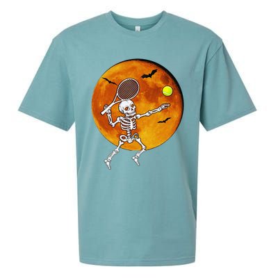 Skeleton Tennis Halloween Racket Ball Sueded Cloud Jersey T-Shirt