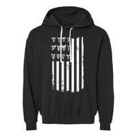 Shark Tooth Hunting American Flag Design For Fossil Hunter Garment-Dyed Fleece Hoodie
