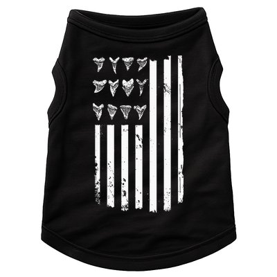 Shark Tooth Hunting American Flag Design For Fossil Hunter Doggie Tank