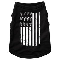 Shark Tooth Hunting American Flag Design For Fossil Hunter Doggie Tank