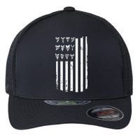 Shark Tooth Hunting American Flag Design For Fossil Hunter Flexfit Unipanel Trucker Cap