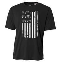 Shark Tooth Hunting American Flag Design For Fossil Hunter Cooling Performance Crew T-Shirt