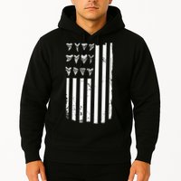 Shark Tooth Hunting American Flag Design For Fossil Hunter Hoodie