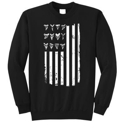 Shark Tooth Hunting American Flag Design For Fossil Hunter Sweatshirt