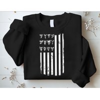Shark Tooth Hunting American Flag Design For Fossil Hunter Sweatshirt