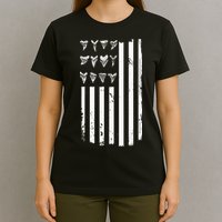Shark Tooth Hunting American Flag Design For Fossil Hunter T-Shirt