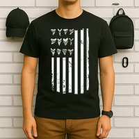 Shark Tooth Hunting American Flag Design For Fossil Hunter T-Shirt