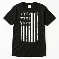 Shark Tooth Hunting American Flag Design For Fossil Hunter Tall T-Shirt