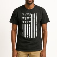 Shark Tooth Hunting American Flag Design For Fossil Hunter Tall T-Shirt